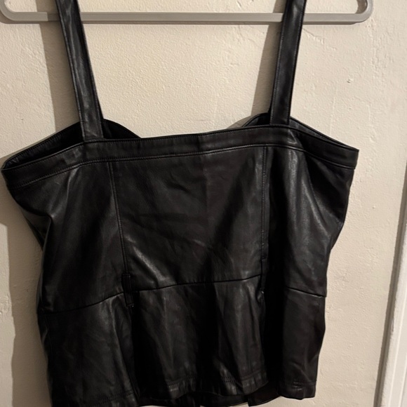 Paige Black Faux Leather Corset Top - Picture 6 of 8